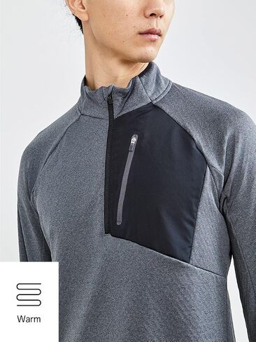 طبقة متوسطة حرارية للرجال من Craft Sportswear، قميص حراري بسحاب ربع أداء مع فتحات للإبهام in Saudi Arabia
