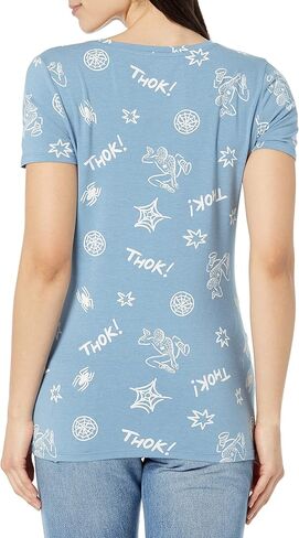 Amazon Essentials Disney | Marvel | Star Wars | Princess Women's Classic-Fit Short-Sleeve V-Neck T-Shirt, Multipacks in Kuwait