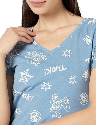 Amazon Essentials Disney | Marvel | Star Wars | Princess Women's Classic-Fit Short-Sleeve V-Neck T-Shirt, Multipacks in Kuwait