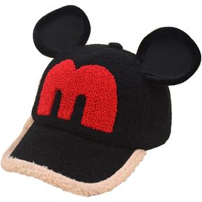 قطعة واحدة من قبعة بيسبول الفأر، قبعة الفأر، قبعة بيسبول بأذني الفأر للبالغين (أسود) in Kuwait