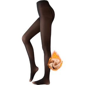 Fleece Lined Tights Sheer Women. Fake Translucent Warm Pantyhose Leggings Sheer Thick Tights for Winter