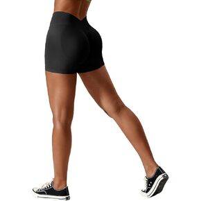 Adisputent Gym Shorts for Women Scrunch Butt Lifting Shorts V Cross Workout Shorts Seamless High Waisted Athletic Leggings