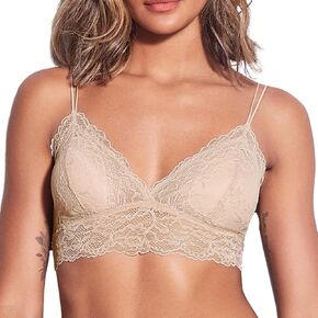 HOPE - حمالة صدر دانتيل مثلثة مع حشوة قابلة للإزالة - ملابس داخلية مثيرة للنساء، حمالات صدر لاسلكية، أشرطة مزدوجة مريحة in Kuwait