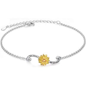 DAOCHONG Sterling Silver Forever in My Heart CZ Cremation Urn Locket Memorial Ashes Holder Bangle Urn Keepsake Bracelet 7+2"