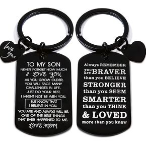 Gifts for son from mom To My Son Keychain valentines day gifts for son Birthday Mitzvah Inspirational Back To School in Saudi Arabia