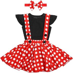 IBTOM CASTLE Polka Dots Tutu Costume for Baby Girl Princess 1st Birthday Party,Dress Up w/Overall Suspender Skirt,Headband in Saudi Arabia