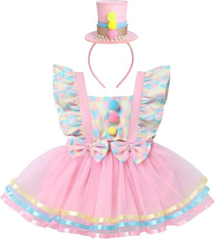 IBTOM CASTLE Toddler Carnival Circus Birthday Cake Smash Party Outfit for Baby Girl Princess Tutu Dress Photo Prop Costume in Saudi Arabia