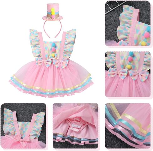 IBTOM CASTLE Toddler Carnival Circus Birthday Cake Smash Party Outfit for Baby Girl Princess Tutu Dress Photo Prop Costume in Saudi Arabia