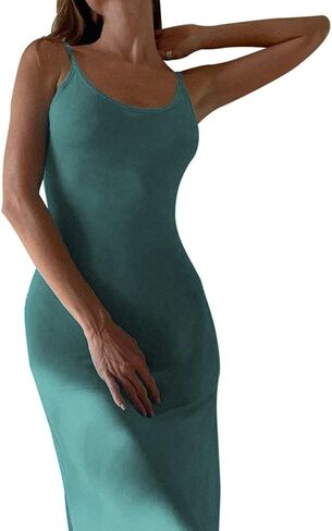 Women Mesh Sheer Spaghetti Strap Long Maxi Dress Sexy Sleeveless Backless Beach Swimsuit Cover Ups Party Club Dresses in Kuwait