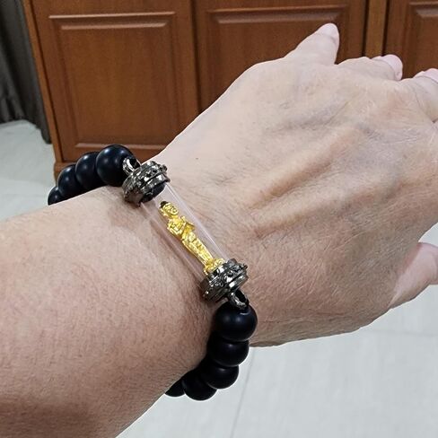 سوار تميمة تايلاندية علاجية بوذية بخرزة فاخرة من الحجر الاسود تاكروت ايه اي كاي كومان ثونغ وات جيدي للنساء والرجال بدلاية تاليسمان تغير الحظ السيئ الى الحظ السعيد، تجلب الحظ والحظ in Kuwait