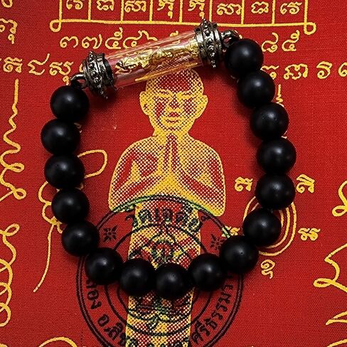 سوار تميمة تايلاندية علاجية بوذية بخرزة فاخرة من الحجر الاسود تاكروت ايه اي كاي كومان ثونغ وات جيدي للنساء والرجال بدلاية تاليسمان تغير الحظ السيئ الى الحظ السعيد، تجلب الحظ والحظ in Kuwait