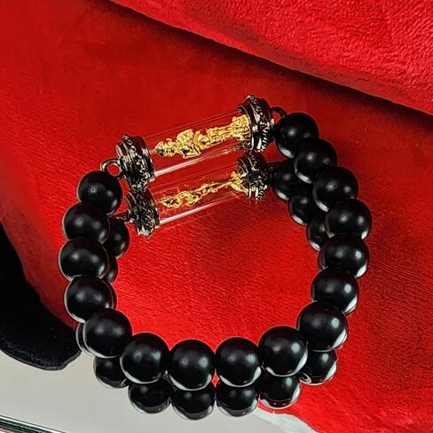 سوار تميمة تايلاندية علاجية بوذية بخرزة فاخرة من الحجر الاسود تاكروت ايه اي كاي كومان ثونغ وات جيدي للنساء والرجال بدلاية تاليسمان تغير الحظ السيئ الى الحظ السعيد، تجلب الحظ والحظ in Kuwait