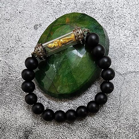 سوار تميمة تايلاندية علاجية بوذية بخرزة فاخرة من الحجر الاسود تاكروت ايه اي كاي كومان ثونغ وات جيدي للنساء والرجال بدلاية تاليسمان تغير الحظ السيئ الى الحظ السعيد، تجلب الحظ والحظ in Kuwait