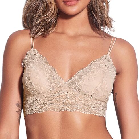 HOPE - حمالة صدر دانتيل مثلثة مع حشوة قابلة للإزالة - ملابس داخلية مثيرة للنساء، حمالات صدر لاسلكية، أشرطة مزدوجة مريحة in Kuwait
