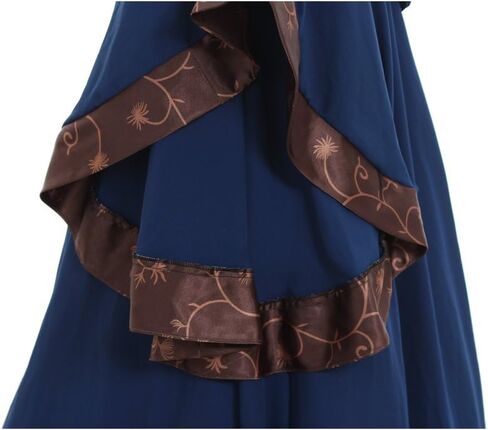 CosplayDiy Women's Gothic Victorian Witch Vampire Dress Medieval Renaissance Hooded Dress Trumpet Sleeves Cosplay Gown Dress in Kuwait