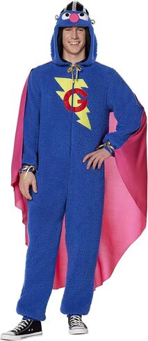 زي روح الهالوين شارع سمسم للبالغين غروفر | مرخص رسميًا | زي المجموعة | زي قطعة واحدة in Kuwait