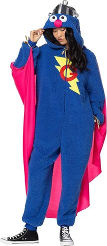 زي روح الهالوين شارع سمسم للبالغين غروفر | مرخص رسميًا | زي المجموعة | زي قطعة واحدة in Kuwait