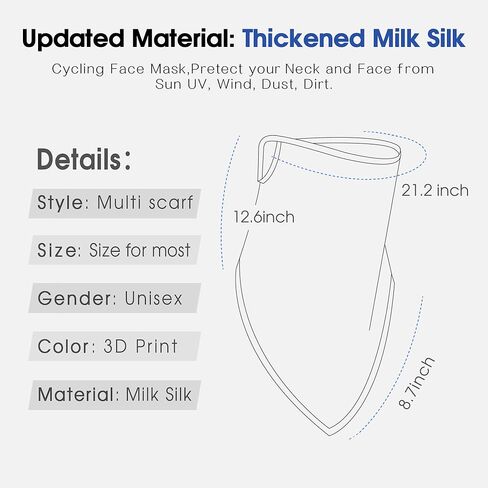 باندانا للوجه متعددة الاستخدامات مع حلقات للأذن، وشاح للوجه/غطاء للرقبة/غطاء للوجه للرجال والنساء والمراهقين in Kuwait