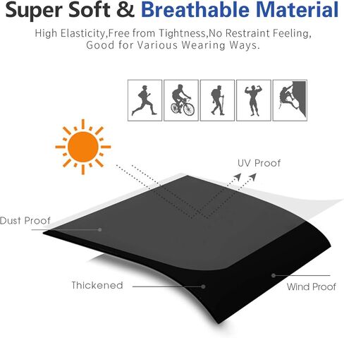 باندانا للوجه متعددة الاستخدامات مع حلقات للأذن، وشاح للوجه/غطاء للرقبة/غطاء للوجه للرجال والنساء والمراهقين in Kuwait