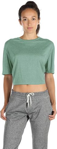 icyzone Open Back Workout Top Shirts - Yoga t-Shirts Activewear Exercise Crop Tops for Women in Saudi Arabia