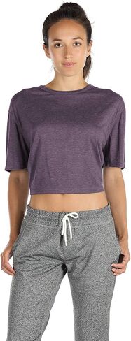 icyzone Open Back Workout Top Shirts - Yoga t-Shirts Activewear Exercise Crop Tops for Women in Saudi Arabia