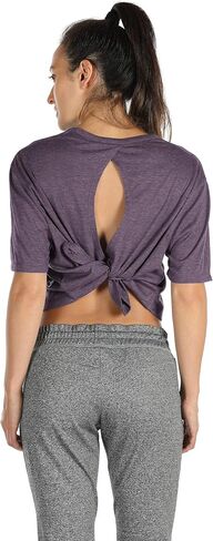 icyzone Open Back Workout Top Shirts - Yoga t-Shirts Activewear Exercise Crop Tops for Women in Saudi Arabia