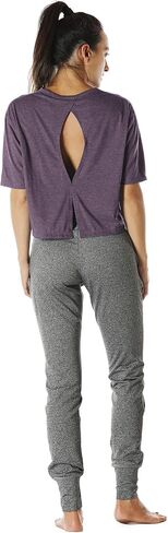 icyzone Open Back Workout Top Shirts - Yoga t-Shirts Activewear Exercise Crop Tops for Women in Saudi Arabia