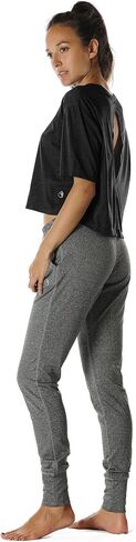 icyzone Open Back Workout Top Shirts - Yoga t-Shirts Activewear Exercise Crop Tops for Women in Saudi Arabia