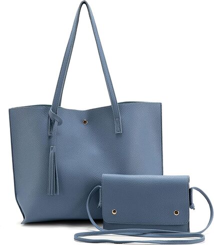 Fateanuki Womens Purses and Handbags Faux Leather PU Tote Bag Sets for Women Crossbody Bags Satchel Purse 2Pcs in Kuwait