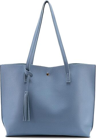 Fateanuki Womens Purses and Handbags Faux Leather PU Tote Bag Sets for Women Crossbody Bags Satchel Purse 2Pcs in Kuwait