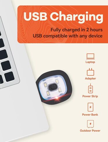 قبعة صغيرة مع ضوء، قبعة شتوية من صوف الميرينو LED قبعة صغيرة قابلة لإعادة الشحن عبر USB هدية للرجال والنساء in Kuwait