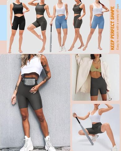 شورت نسائي مضلع بخصر متقاطع على شكل حرف V مع جيوب مقاس 5 بوصات، شورت رياضي عالي الخصر in Kuwait