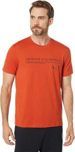 تي شيرت A|X ARMANI EXCHANGE للرجال بتصميم شعار مسطر بقصّة نحيفة in Saudi Arabia