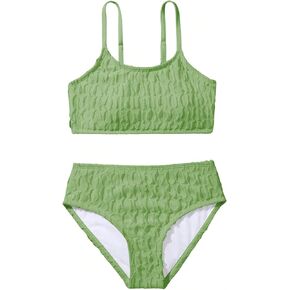 WDIRARA Girl's 2 Pieces Bikini Set Swimsuit Scoop Neck Swimwear Bathing Suits