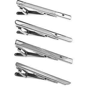 Unique Tie Clips for Men Black Silver Gold Blue Tie Bars for Men Suitable for Wedding Business Father's Day Tie Bar Clips for Men Set for Regular Ties Necktie Personalized Tie Clips Set
