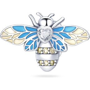 925 Sterling Silver Charms Beads for Bracelets Necklaces, Butterfly Dragonfly Bee Birds Firefly Pendant, Insect Animal Spring Summer Vitality Cute Jewelry Birthday Gifts for Women Men