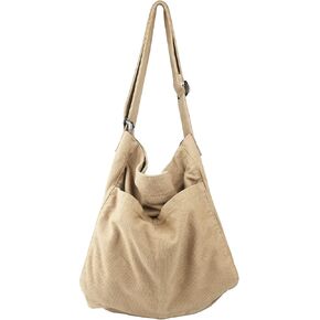 Canvas Hobo Crossbody Shoulder Tote Bag for Women and Men W/Multi-pocket Casual Purse Messenger Bags Travel Work