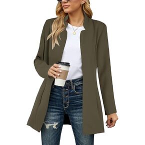 Grlasen Women's Wool & Pea Coats Long Sleeve Lapel Jackets Slim Fit Outerwear Casual Winter Warm Overcoats