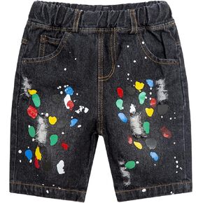 Mud Kingdom Fashion Boys Denim Shorts Elastic Waist
