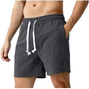 Arjen Kroos Mens Workout Shorts with Zipper Pockets 5 Inch Athletic Gym Cotton Stretch Short