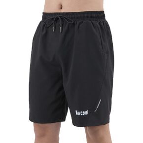 Kovczort Mens Workout Running Shorts 8" Quick Dry Mens Athletic Shorts Stretch Men Lightweight Sports Gym Shorts with Pockets