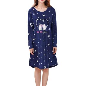 Vopmocld Long Nightgown Cute Strawberry Pattern Nightdress for Big Girls Size 8-17 Years