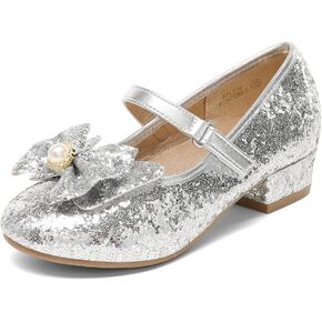 DREAM PAIRS Girls Dress Shoes Low Heel Flower Party Wedding Princess Mary Jane Shoes