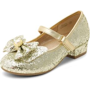 DREAM PAIRS Girls Dress Shoes Low Heel Flower Party Wedding Princess Mary Jane Shoes