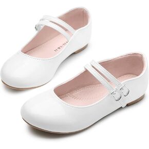 shoeslocker Girls Shoes Mary Jane Flat Shoes for Girls Ballerina Flats Slip On Dress Shoes for Party Wedding School