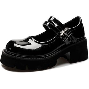 Women's Platform Mary Janes Shoes Goth Chunky Heel Anke Strap Cosplay Dress Pumps