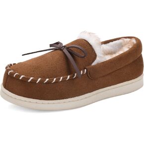 VONMAY Kids Slippers Boys Girls Moccasins House Shoes with Comfy Faux Fur Lining Memory Foam Slipper