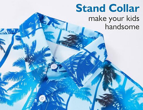 Boys Hawaiian Shirt Tropical Short Sleeve Cool Cute Casual Button Down Tops for Youth Kids Toddler Summer Beach in Kuwait