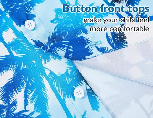 Boys Hawaiian Shirt Tropical Short Sleeve Cool Cute Casual Button Down Tops for Youth Kids Toddler Summer Beach in Kuwait