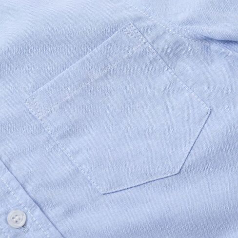 Spring&Gege Boys' Short Sleeve Uniform Oxford Shirt Cotton Solid Button Down Dress Shirts (4-14 Years) in Kuwait